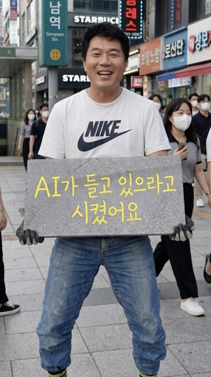 AI가 들고 있으라고 시켰어요